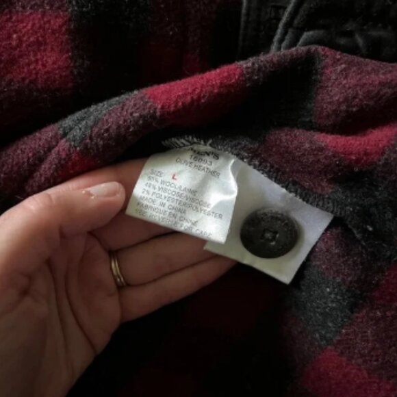 Woolrich Wool Blanket Lined Long Sleeve Full Zip Barn Over Coat Green Mens Large - Picture 11 of 16